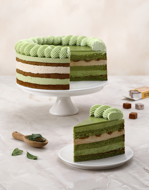 카라멜 말차 케이크