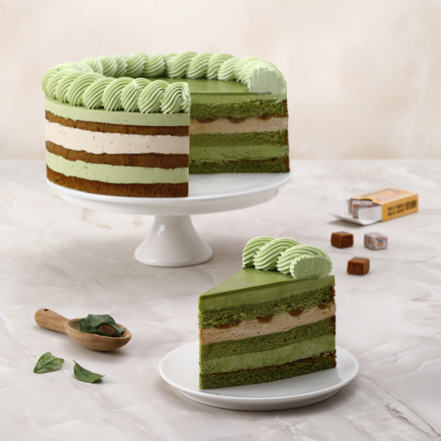 카라멜 말차 케이크